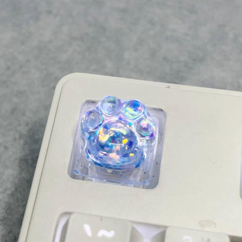 Elacgap Cat Claw Keycap Cute Drip Glue Backlight Keycaps DIY ESC Arrow Key Keycap Replacement for Cherry MX Gaming Mechanical Keyboard (Blue) - Image 1